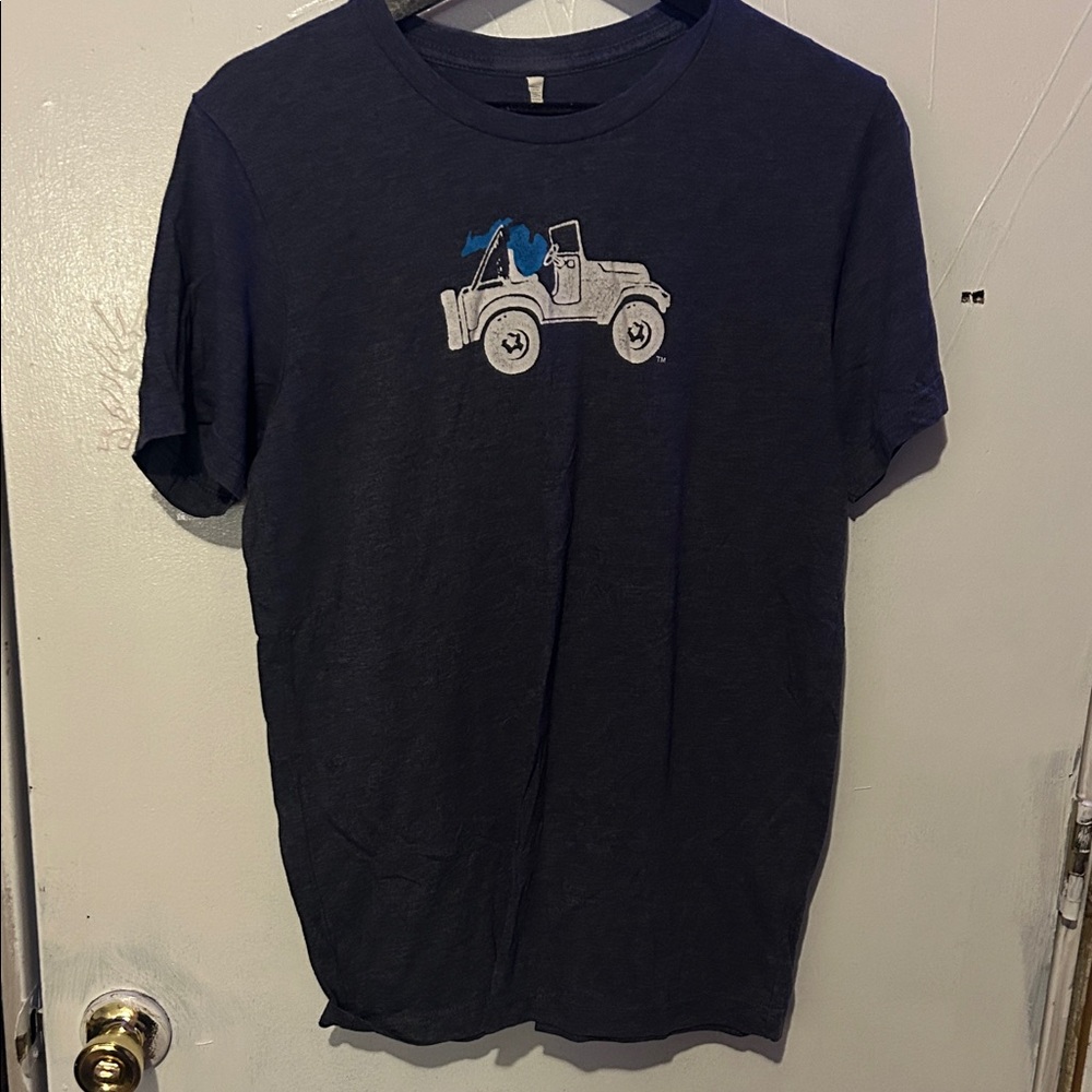 Adult Michigan jeep Navy Blue Graphic T-Shirt